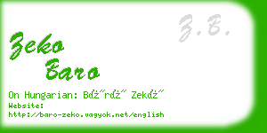 zeko baro business card
